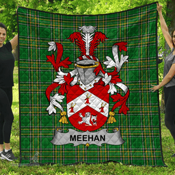 Scottish Meehan Or O'Meighan Irish Coat of Arms Family Crest Quilt Irish National Tartan Irish County Quilts