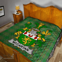Scottish Mccartan Irish Coat of Arms Family Crest Quilt Irish National Tartan Irish County Quilts