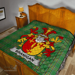 Scottish Branigan Or O'Branagan Irish Coat of Arms Family Crest Quilt Irish National Tartan Irish County Quilts