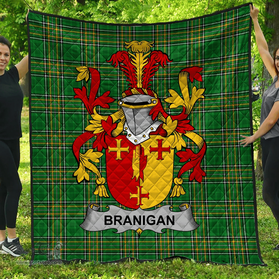 Scottish Branigan Or O'Branagan Irish Coat of Arms Family Crest Quilt Irish National Tartan Irish County Quilts
