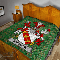 Scottish Segrave Irish Coat of Arms Family Crest Quilt Irish National Tartan Irish County Quilts