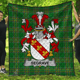 Scottish Segrave Irish Coat of Arms Family Crest Quilt Irish National Tartan Irish County Quilts