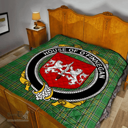 Scottish House Of O'Finnegan Irish Coat of Arms Family Crest Quilt Irish National Tartan Irish County Quilts