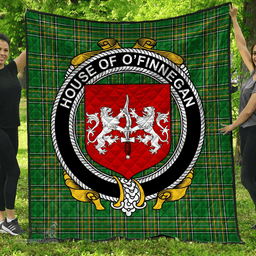 Scottish House Of O'Finnegan Irish Coat of Arms Family Crest Quilt Irish National Tartan Irish County Quilts