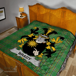 Scottish Brady Or Mcbrady Irish Coat of Arms Family Crest Quilt Irish National Tartan Irish County Quilts