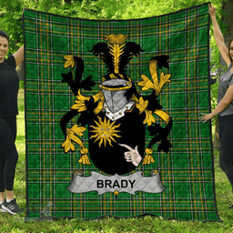 Scottish Brady Or Mcbrady Irish Coat of Arms Family Crest Quilt Irish National Tartan Irish County Quilts