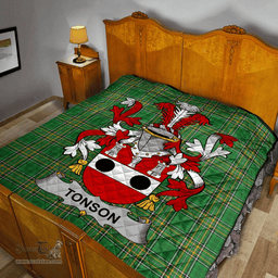 Scottish Tonson Irish Coat of Arms Family Crest Quilt Irish National Tartan Irish County Quilts