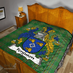 Scottish Ferguson Irish Coat of Arms Family Crest Quilt Irish National Tartan Irish County Quilts