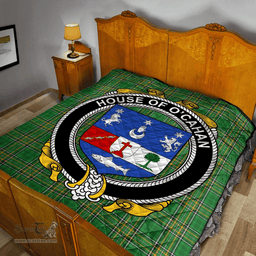 Scottish House Of O'Cahan (Keane) Irish Coat of Arms Family Crest Quilt Irish National Tartan Irish County Quilts