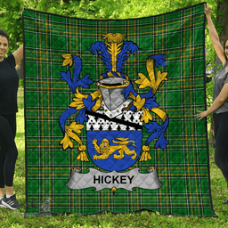 Scottish Hickey Or O'Hickey Irish Coat of Arms Family Crest Quilt Irish National Tartan Irish County Quilts