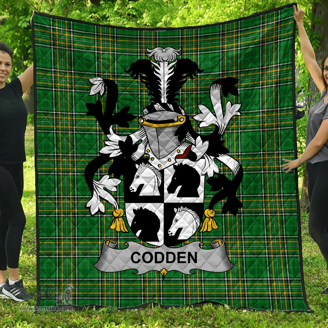 Scottish Codden Or Mccodden Irish Coat of Arms Family Crest Quilt Irish National Tartan Irish County Quilts