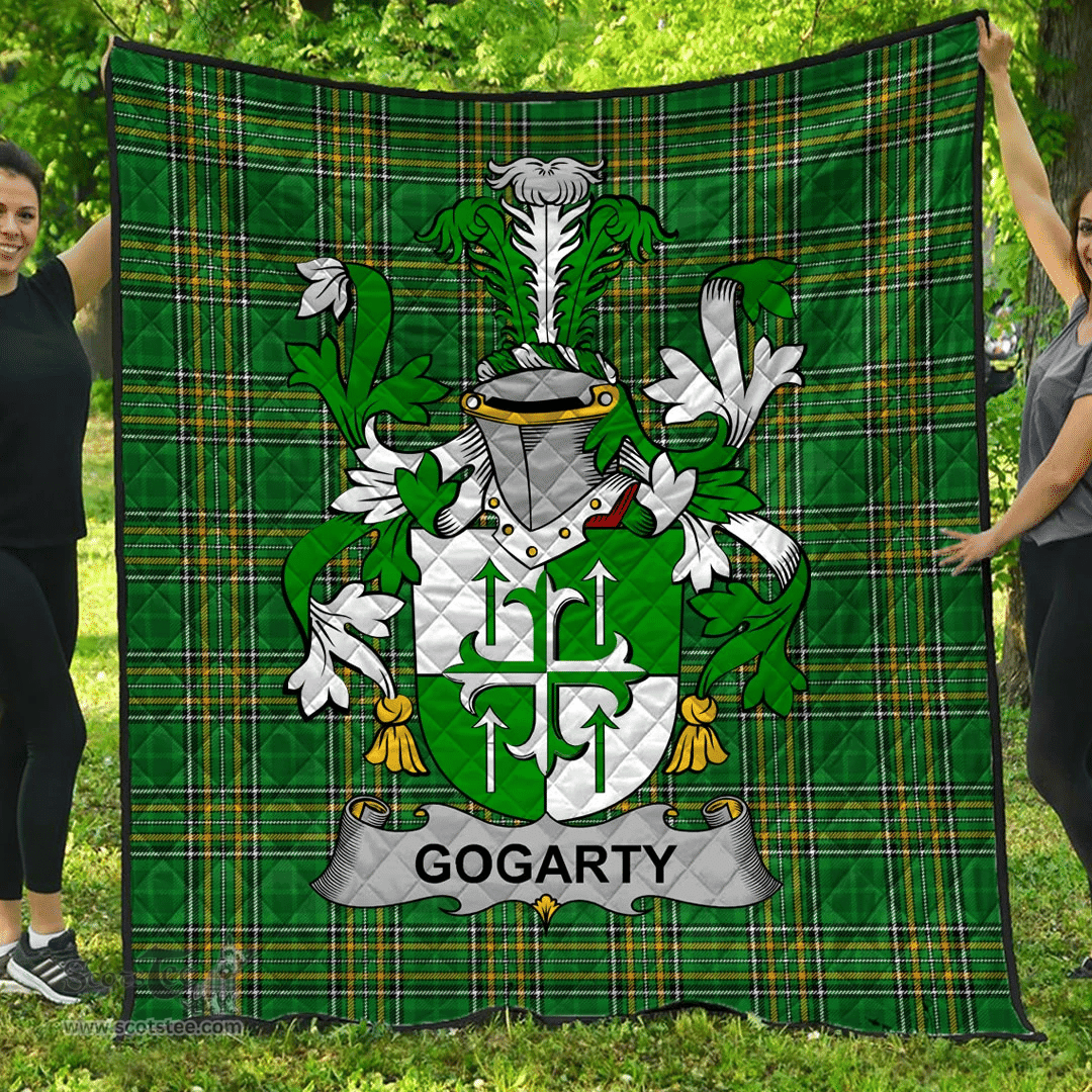 Scottish Gogarty Irish Coat of Arms Family Crest Quilt Irish National Tartan Irish County Quilts