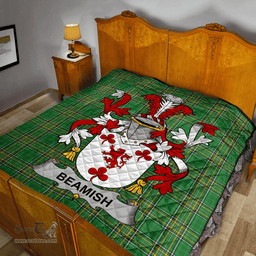 Scottish Beamish Irish Coat of Arms Family Crest Quilt Irish National Tartan Irish County Quilts