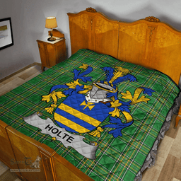 Scottish Holte Or Holt Irish Coat of Arms Family Crest Quilt Irish National Tartan Irish County Quilts