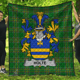 Scottish Holte Or Holt Irish Coat of Arms Family Crest Quilt Irish National Tartan Irish County Quilts