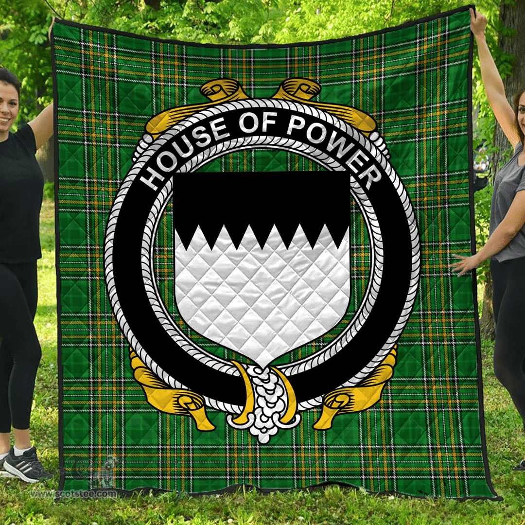 Scottish House Of Power Irish Coat of Arms Family Crest Quilt Irish National Tartan Irish County Quilts