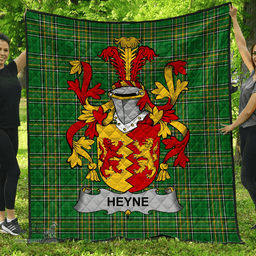 Scottish Heyne Or O'Heyne Irish Coat of Arms Family Crest Quilt Irish National Tartan Irish County Quilts