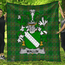 Scottish Mallin Or O'Mallan Irish Coat of Arms Family Crest Quilt Irish National Tartan Irish County Quilts