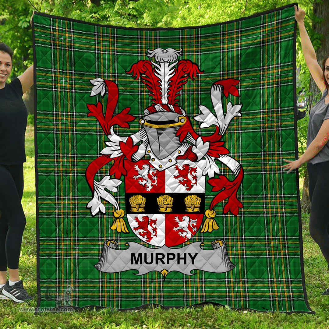 Scottish Murphy (Muskerry) Irish Coat of Arms Family Crest Quilt Irish National Tartan Irish County Quilts