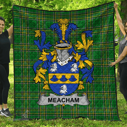 Scottish Meacham Irish Coat of Arms Family Crest Quilt Irish National Tartan Irish County Quilts