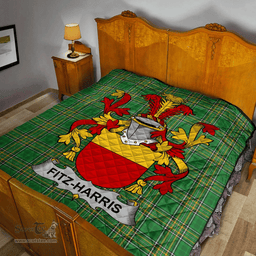 Scottish Fitz-Harris Irish Coat of Arms Family Crest Quilt Irish National Tartan Irish County Quilts