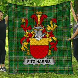Scottish Fitz-Harris Irish Coat of Arms Family Crest Quilt Irish National Tartan Irish County Quilts