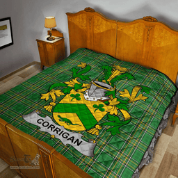 Scottish Corrigan Or O'Corrigan Irish Coat of Arms Family Crest Quilt Irish National Tartan Irish County Quilts