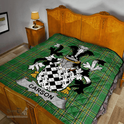 Scottish Carson Irish Coat of Arms Family Crest Quilt Irish National Tartan Irish County Quilts