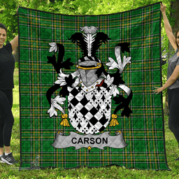 Scottish Carson Irish Coat of Arms Family Crest Quilt Irish National Tartan Irish County Quilts