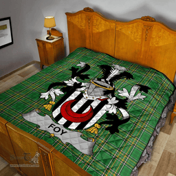 Scottish Foy Or O'Fie Irish Coat of Arms Family Crest Quilt Irish National Tartan Irish County Quilts