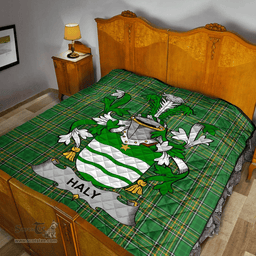 Scottish Haly Irish Coat of Arms Family Crest Quilt Irish National Tartan Irish County Quilts