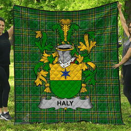 Scottish Haly Irish Coat of Arms Family Crest Quilt Irish National Tartan Irish County Quilts