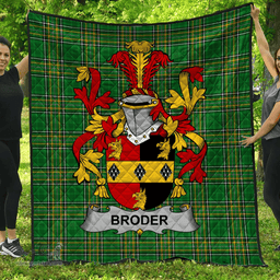 Scottish Broder Or O'Broder Irish Coat of Arms Family Crest Quilt Irish National Tartan Irish County Quilts