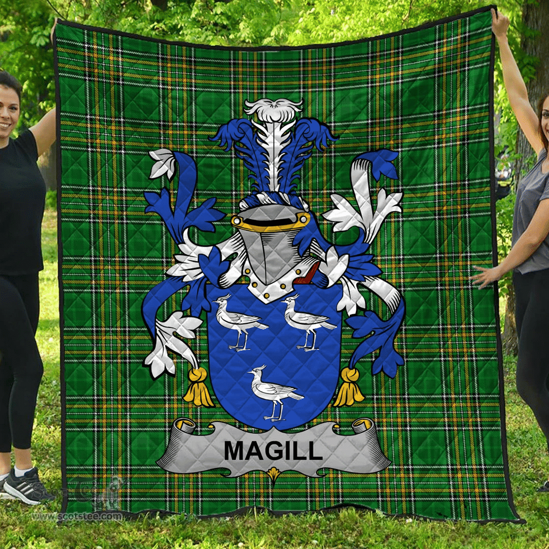 Scottish Magill Irish Coat of Arms Family Crest Quilt Irish National Tartan Irish County Quilts