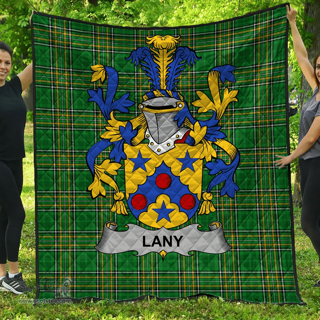 Scottish Lany Or Laney Irish Coat of Arms Family Crest Quilt Irish National Tartan Irish County Quilts