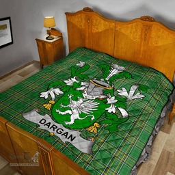 Scottish Dargan Or Mcdeargan Irish Coat of Arms Family Crest Quilt Irish National Tartan Irish County Quilts