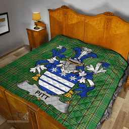 Scottish Pitt Irish Coat of Arms Family Crest Quilt Irish National Tartan Irish County Quilts
