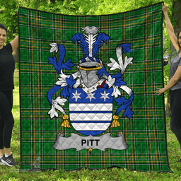 Scottish Pitt Irish Coat of Arms Family Crest Quilt Irish National Tartan Irish County Quilts