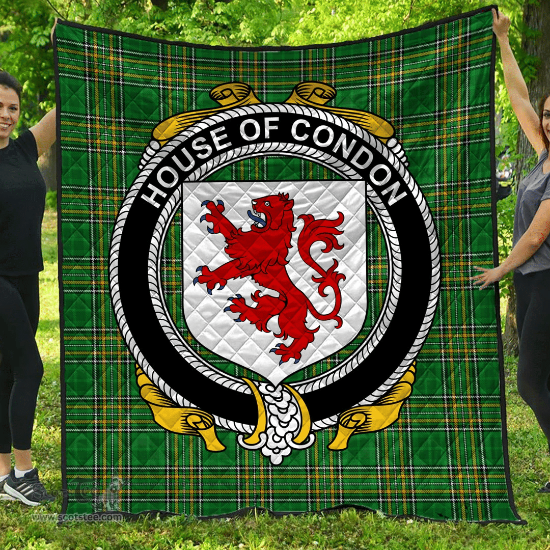 Scottish House Of Condon Irish Coat of Arms Family Crest Quilt Irish National Tartan Irish County Quilts