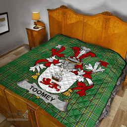 Scottish Toomey Or O'Twomey Irish Coat of Arms Family Crest Quilt Irish National Tartan Irish County Quilts
