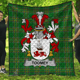 Scottish Toomey Or O'Twomey Irish Coat of Arms Family Crest Quilt Irish National Tartan Irish County Quilts