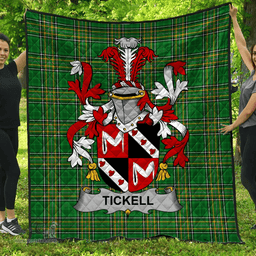 Scottish Tickell Irish Coat of Arms Family Crest Quilt Irish National Tartan Irish County Quilts