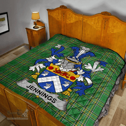 Scottish Jennings Or Jennyns Irish Coat of Arms Family Crest Quilt Irish National Tartan Irish County Quilts