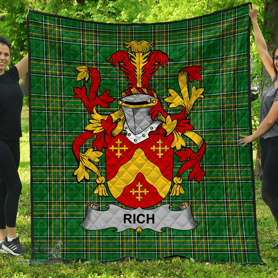Scottish Rich Irish Coat of Arms Family Crest Quilt Irish National Tartan Irish County Quilts