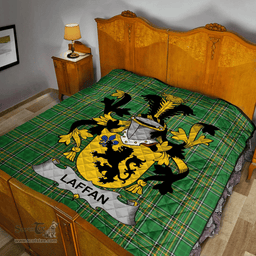 Scottish Laffan Irish Coat of Arms Family Crest Quilt Irish National Tartan Irish County Quilts