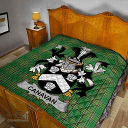 Scottish Canavan Or O'Canavan Irish Coat of Arms Family Crest Quilt Irish National Tartan Irish County Quilts