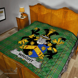 Scottish Wright Irish Coat of Arms Family Crest Quilt Irish National Tartan Irish County Quilts