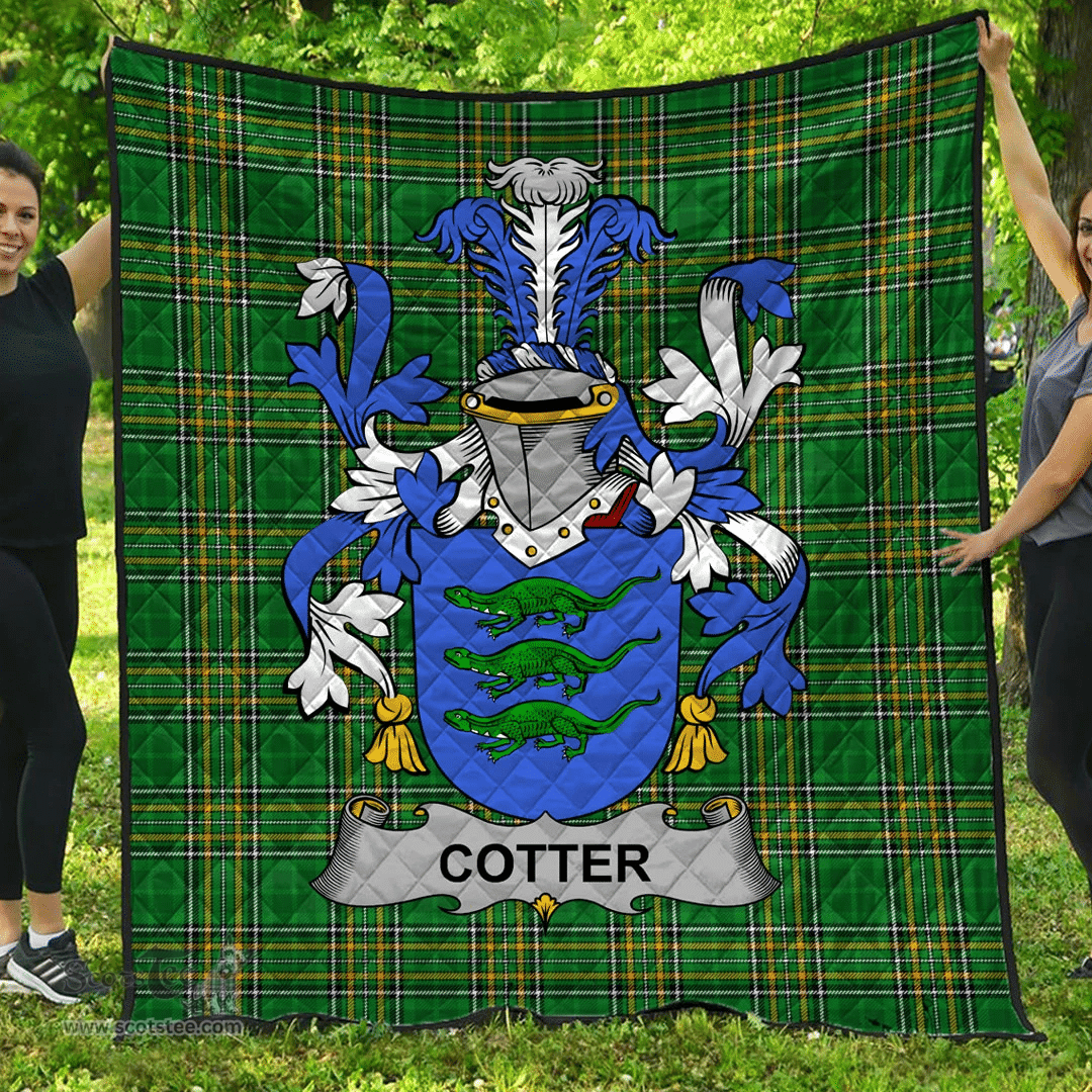 Scottish Cotter Or Maccotter Irish Coat of Arms Family Crest Quilt Irish National Tartan Irish County Quilts