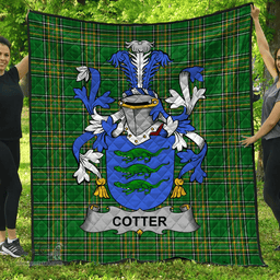 Scottish Cotter Or Maccotter Irish Coat of Arms Family Crest Quilt Irish National Tartan Irish County Quilts