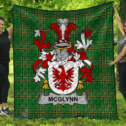 Scottish Mcglynn Or Glynn Irish Coat of Arms Family Crest Quilt Irish National Tartan Irish County Quilts